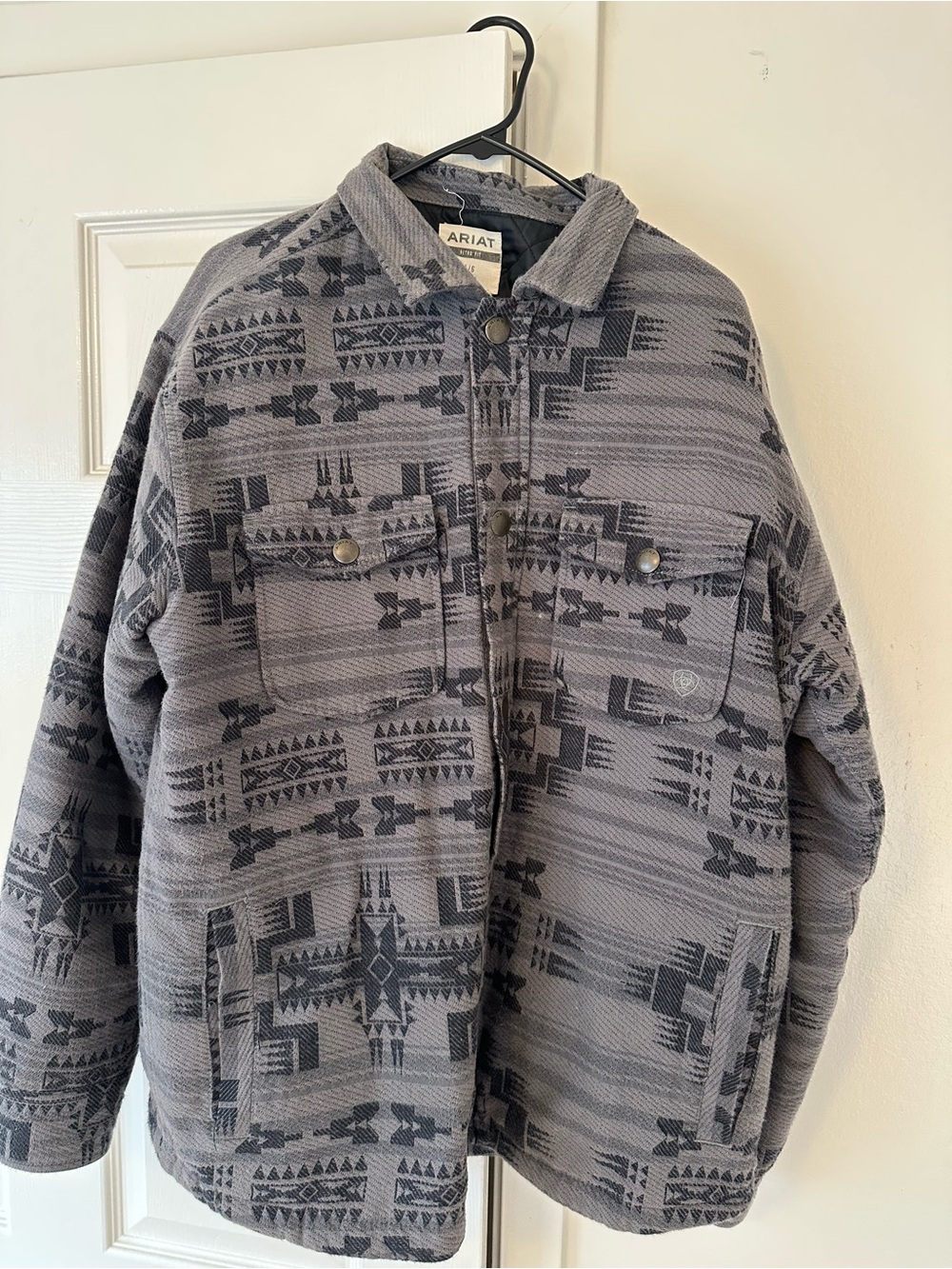 Ariat Men's Gray Patterned Zip-Up Sweater Jacket